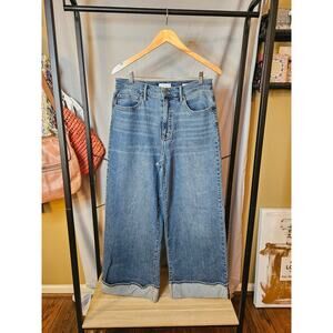 Jessica Simpson Freesia Wide-Leg Cuffed Jeans – Size 10